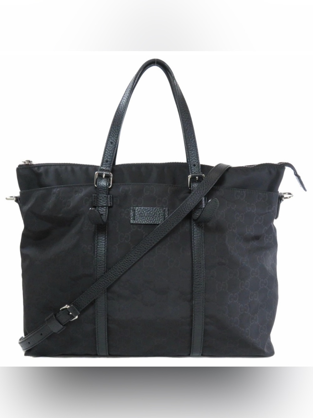 Authentic Gucci Black GG Monogram Nylon Crossbody Tote!!!!